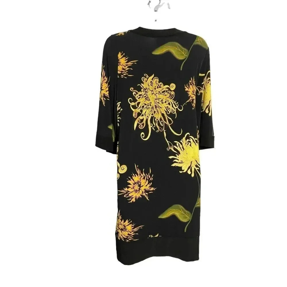 Clara Sun Woo Black v-neck dress 3/4 sleeves wrinkle free great for travel XS - Picture 4 of 7